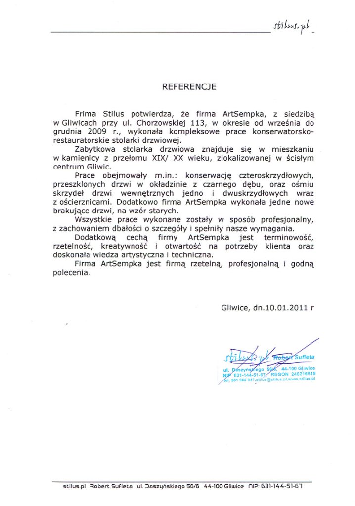 Firma Stilus Gliwice