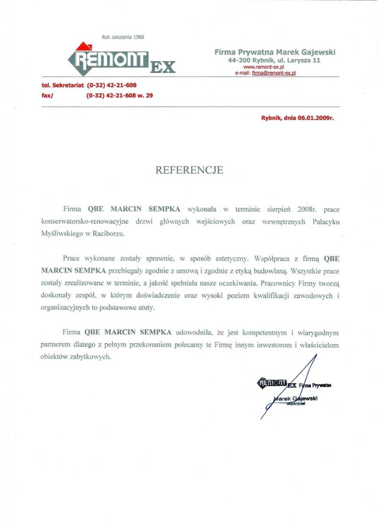Firma Remontex Rybnik